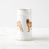Chope À Bière dessin humoristique chinois de chien Shar-Pei (Centre)