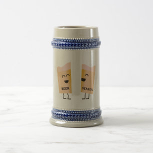 Chope À Bière Deux Lunettes annonçant la saison de la bière
