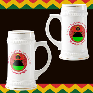 Chope À Bière Diaspora Africa Ange Texte Rouge Personnalisé