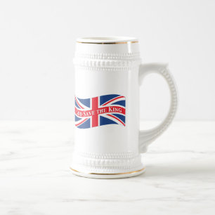 Chope À Bière Dieu sauve le roi avec Union Jack
