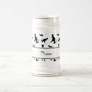 Chope À Bière Dinosaures blancs nommés personnalisés de trex