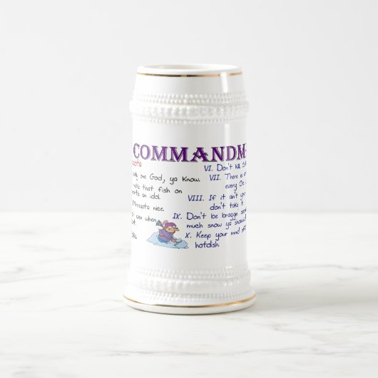 Chope À Bière Dix commandements du Minnesota (Centre)