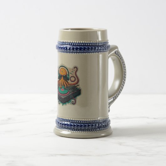 Chope À Bière DJ Funky Octopus (Devant droit)