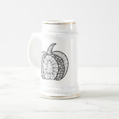 Chope À Bière Doodles d'Halloween boho mandala citrouilles Autom (Devant gauche)