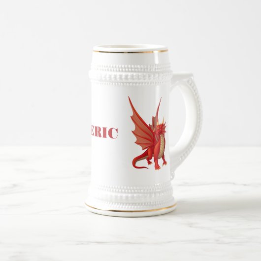 Chope À Bière Dragon rouge Stein (Devant droit)