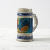 Chope À Bière Dragons colorés en amour (Devant droit)