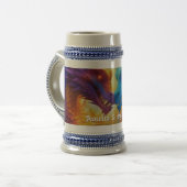 Chope À Bière Dragons colorés en amour (Devant gauche)