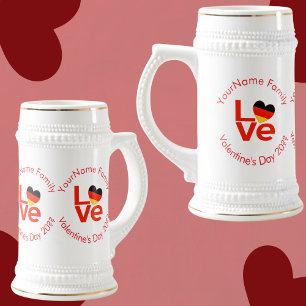 Chope À Bière Drapeau allemand Deutsch Red LOVE cœur