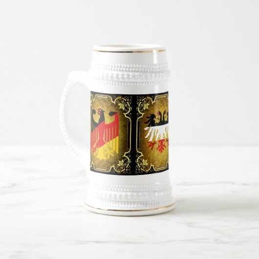 Chope À Bière drapeau allemand, empire/impérial double aigle noi (Devant gauche)