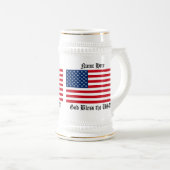 Chope À Bière Drapeau américain avec texte/nom (Devant droit)