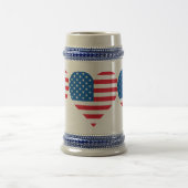 Chope À Bière Drapeau américain Gris/Bleu Stein 22 oz (Centre)