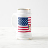 Chope À Bière Drapeau américain patriotique Beer Stein USA (Devant gauche)