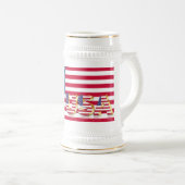 Chope À Bière Drapeau américain patriotique Beer Stein USA (Devant droit)
