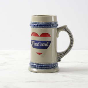 Chope À Bière Drapeau cœur de Thaïlande