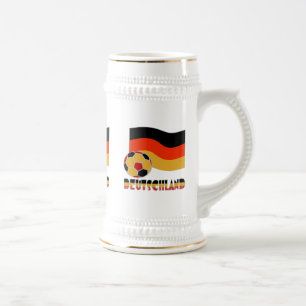 Chope À Bière Drapeau d'Allemagne avec ballon de football bordur