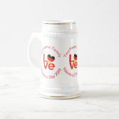 Chope À Bière Drapeau de coeur allemand Deutsch Red LOVE (Devant gauche)