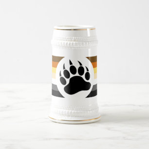 Chope À Bière Drapeau de fierté de l'ours gay Patte d'ours