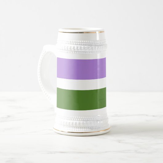 Chope À Bière Drapeau de fierté genderqueer de SlipperyJoe lavan (Devant gauche)
