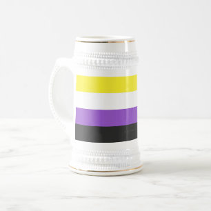 Chope À Bière Drapeau de fierté non binaire de SlipperyJoe's jau