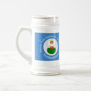 Chope À Bière Drapeau de Hanukkah Welsh Angel