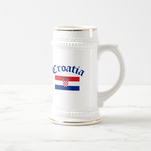 Chope À Bière Drapeau de la Croatie (Droite)