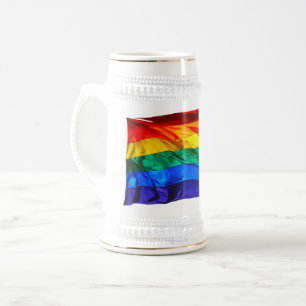 Chope À Bière Drapeau de la fierté gay de SlipperyJoe's flottant