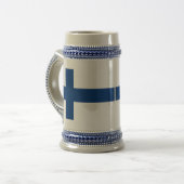 Chope À Bière Drapeau de la Finlande Croix Bleue Suomi (Devant gauche)
