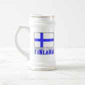 Chope À Bière Drapeau de la Finlande et nom enneigé (Gauche)