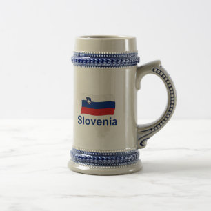 Chope À Bière Drapeau de la Slovénie - w/inscription