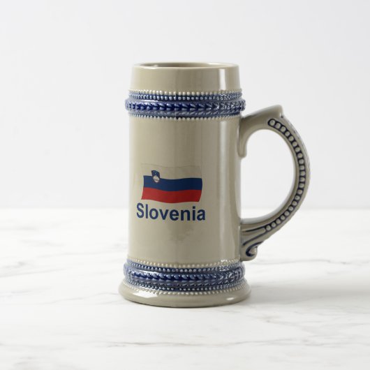 Chope À Bière Drapeau de la Slovénie - w/inscription (Droite)