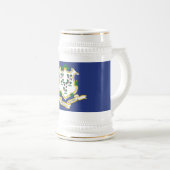 Chope À Bière Drapeau de l'État du Connecticut (Devant droit)