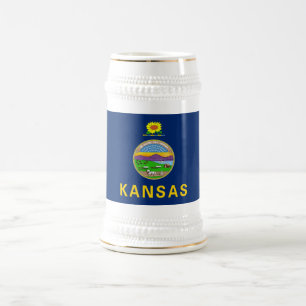 Chope À Bière Drapeau de l'État du Kansas