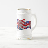 Chope À Bière Drapeau de ondulation Britannique-Américain (Devant droit)