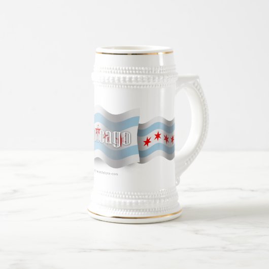 Chope À Bière Drapeau de ondulation de Chicago (Devant droit)