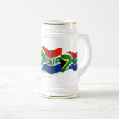 Chope À Bière Drapeau de ondulation de l'Afrique du Sud (Devant droit)
