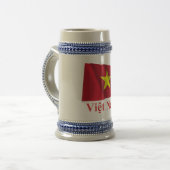 Chope À Bière Drapeau de ondulation du Vietnam avec le nom dans (Devant gauche)