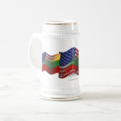Chope À Bière Drapeau de ondulation Lithuanien-Américain (Devant gauche)