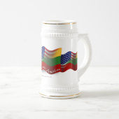 Chope À Bière Drapeau de ondulation Lithuanien-Américain (Devant droit)