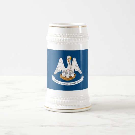 Chope À Bière Drapeau d'État de Louisiane (Centre)