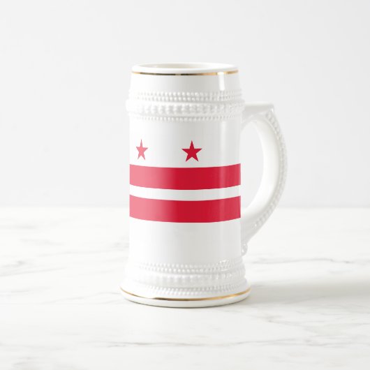Chope À Bière Drapeau d'État de Washington DC (Devant droit)