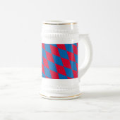 Chope À Bière Drapeau diamant Bavière Bleu et Rouge (Devant droit)