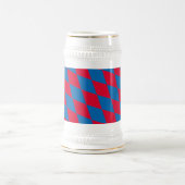 Chope À Bière Drapeau diamant Bavière Bleu et Rouge (Centre)