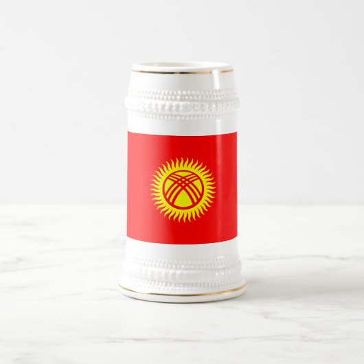 Chope À Bière Drapeau du Kirghizistan (Centre)