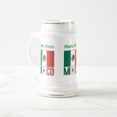 Chope À Bière Drapeau du Mexique personnalisé (Devant gauche)