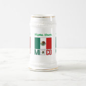 Chope À Bière Drapeau du Mexique personnalisé (Centre)