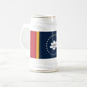 Chope À Bière Drapeau du Mississippi - Nouveau drapeau Magnolia