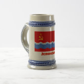 Chope À Bière Drapeau estonien de SSR avec le nom (Devant gauche)