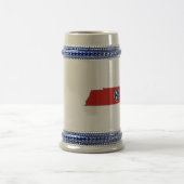 Chope À Bière Drapeau et carte d'état du Tennessee (Centre)