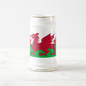 Chope À Bière Drapeau gallois & Pays de Galles, patriote cymru / (Centre)