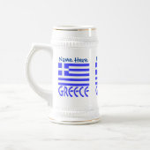 Chope À Bière Drapeau grec Grèce Personnalisation Bleue (Gauche)